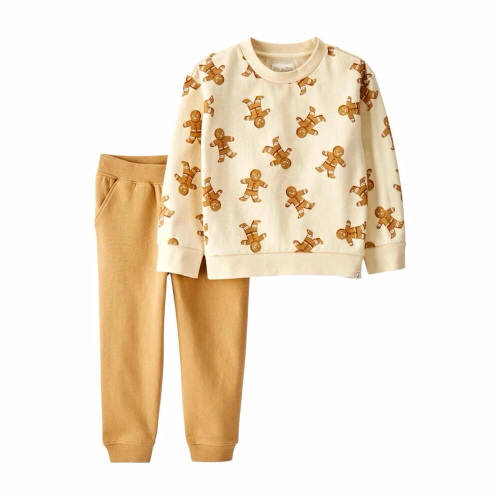Little Planet by Carter's 3T 2pc Fleece Sweatshirt & Pants Set Gingerbread